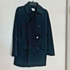 New Page Womens Sz M Black Winter Peacoat Button Up  17 in chest laying flat, 30